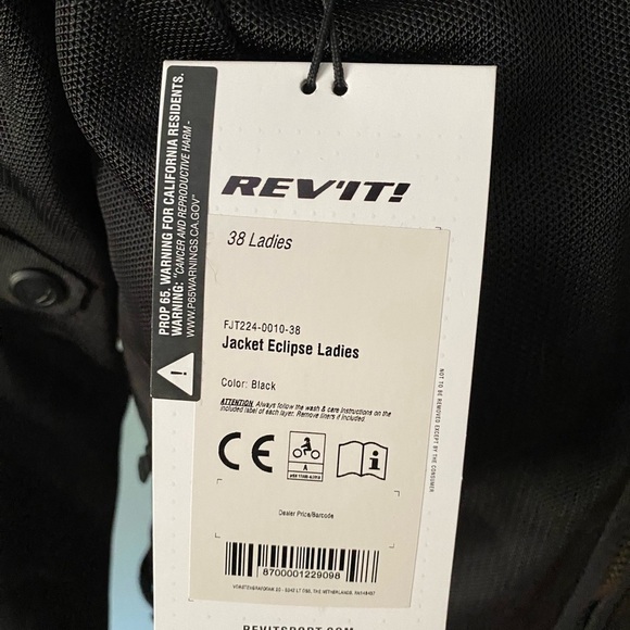 NWT - REV'IT! Eclipse Women's Motorcycle Jacket Size 38 - Picture 4 of 11